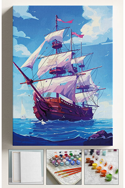 Akihabara Sayılarla Boyama Hobi Seti Çerçeveli Numaralı Tuval Fırça Boya Dahi...