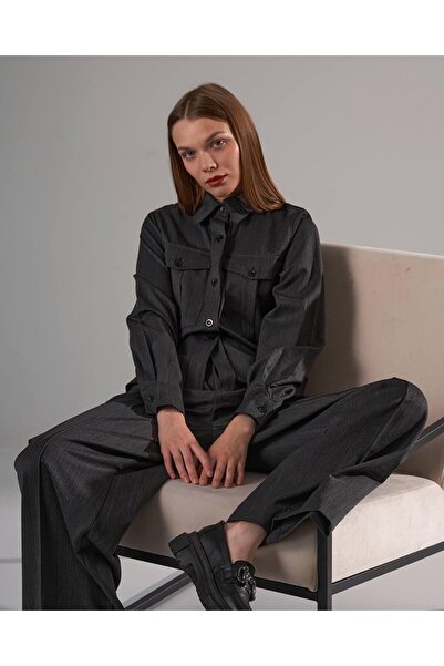 FEMİAS GRİ CEPLİ GÖMLEK