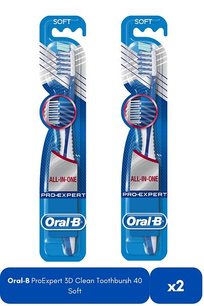 Oral-B ProExpert 3D Clean Toothbrush, Soft, Pack of 2