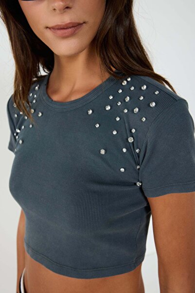 No Matter What Kurzärmelige Crop-Bluse