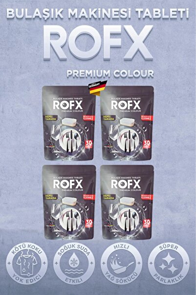 ROFX ألوان فاخرة الكل في 1، 120 قرصًا لغسالة الأطباق، 4 عبوات
