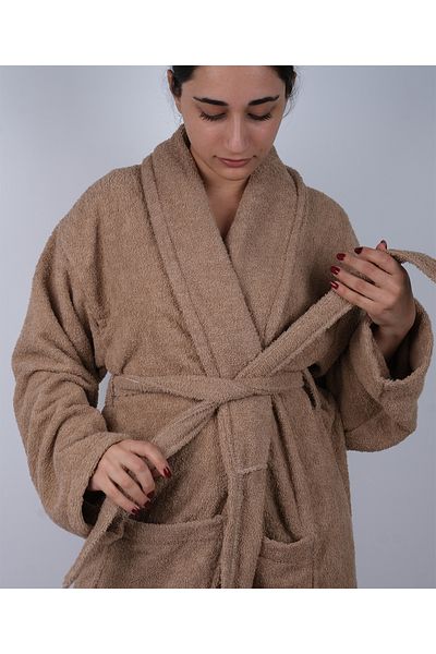 DC Teks Μπουρνούζι Milk Coffee Color - 100% βαμβάκι, μοντέλο Bukle Şalyaka, S-M-L-XL-2XL-3XL-4XL Μεγάλο και μεγάλο μέγεθος