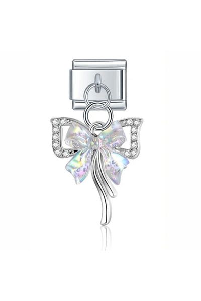 SiestaAccessories Italian Stylish Bracelet Charm - with Bow and Dangle