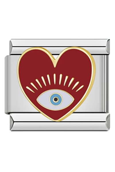SiestaAccessories Italian Bracelet Charm - Red Heart Eye Design
