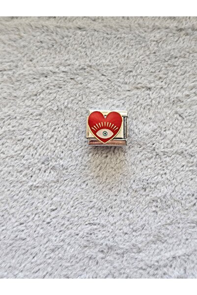 SiestaAccessories Italian Bracelet Charm - Red Heart Eye Design