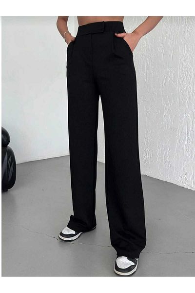 cto your style Black Women's Lycra Comfortable Fit Velcro Closure Palazzo Pants