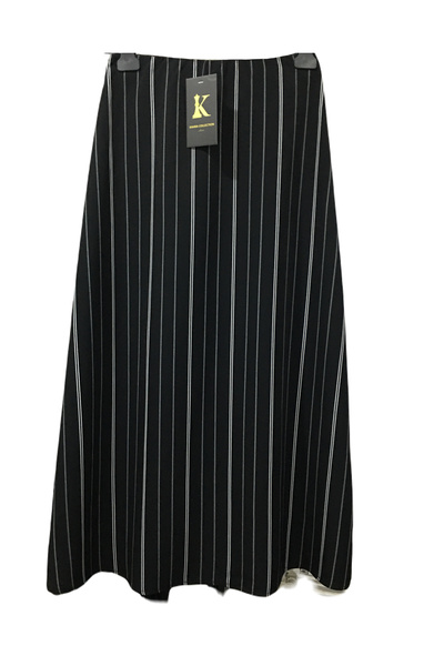 Kahra Collection Striped Pattern Woven Midi Length Bell Skirt