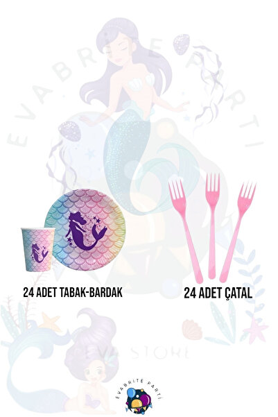 Evabrite مجموعة مكونة من 24 شخصًا تحت عنوان حورية البحر مينا - مجموعة لوازم ح...