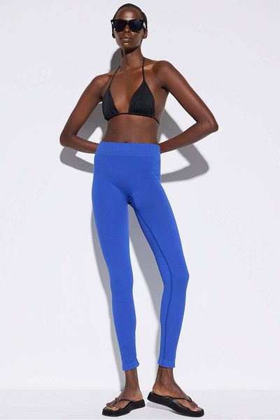 No Matter What Blue Seamless Leggings made from Soft Fabric