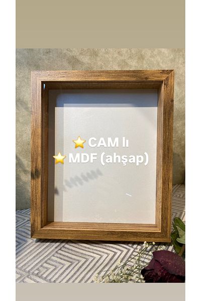 Sevcan sanat atölyesi 20X25X3 Glass Deep Memory Keepsake Frame - Rose Promise Engagement Flower Box