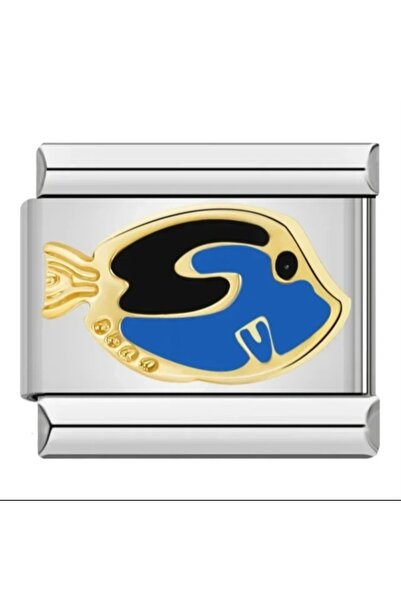 SiestaAccessories Italian Bracelet Charm - Navy Blue Fish