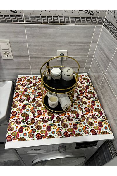 HALFART Curly Drop Duck Linen Waterproof and Dirty-Proof Washing Machine Cover - with Stylish Pattern Options