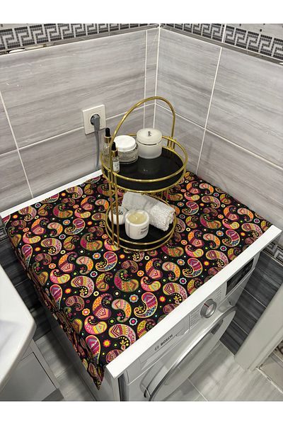 HALFART Curly Drop Black Duck Linen Waterproof Washing Machine Cover - Stylish Pattern Options