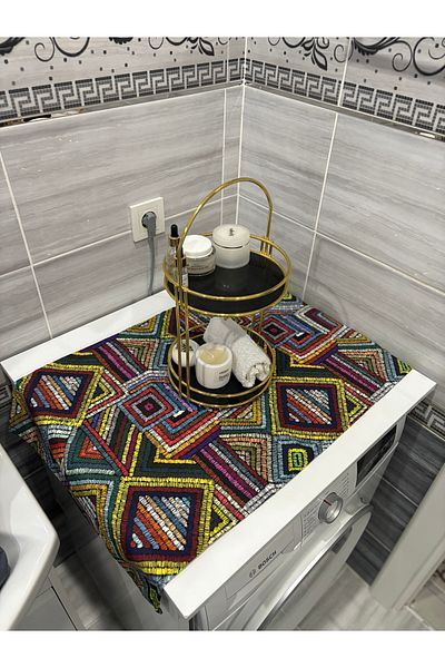 HALFART Husă pentru mașină de spălat, din in, retro, rezistentă la apă și rezistentă la murdărie - cu opțiuni de model elegant