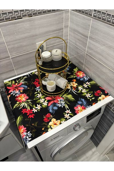 HALFART Cümbüş Flower Duck Linen Waterproof and Dirty-Proof Washing Machine Cover - with Stylish Pattern Options