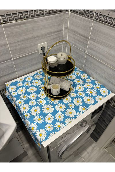 HALFART Blue Daisy Duck Linen Waterproof and Dirty-Proof Washing Machine Cover - with Stylish Pattern Options