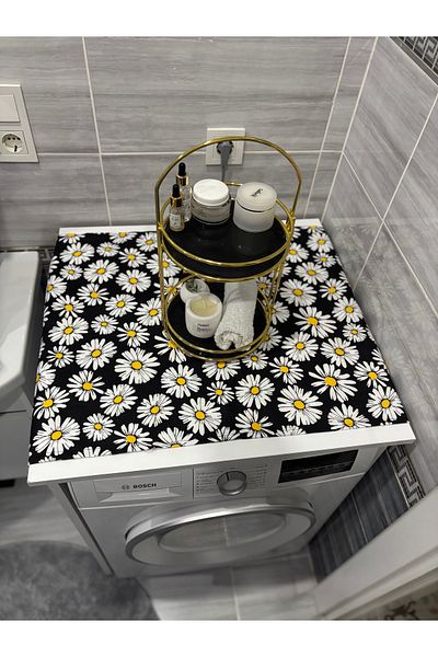 HALFART Black Daisy Duck Linen Waterproof Dirtproof Washing Machine Cover - Stylish Pattern Options