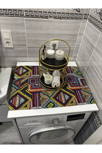 HALFART Husă pentru mașină de spălat, din in, retro, rezistentă la apă și rezistentă la murdărie - cu opțiuni de model elegant