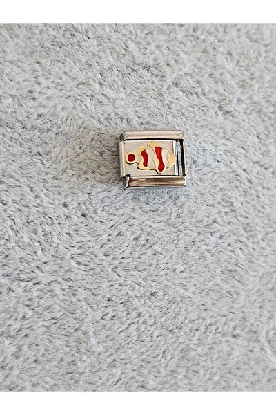 SiestaAccessories Italian Bracelet Charm - Red and White Fish Design