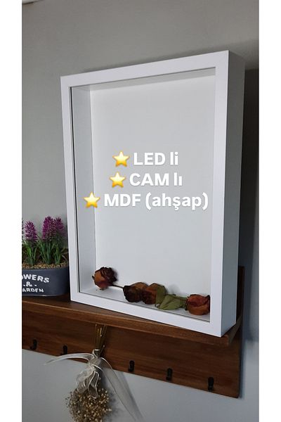 Sevcan sanat atölyesi 30×40×5 Memory/souvenir Flower Frame Rose Box