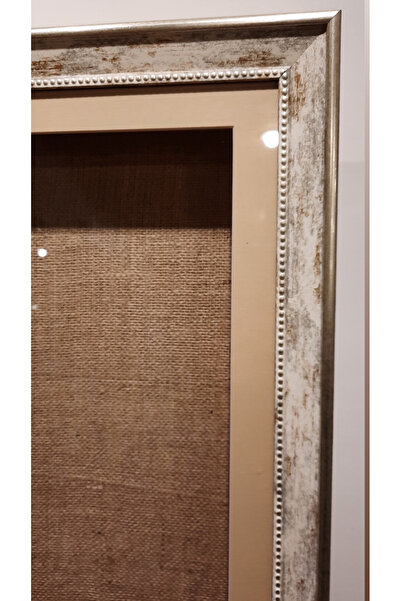 Sevcan sanat atölyesi 40×50 Cream Antique Laminated, Glass Flower Frame Memory Frame