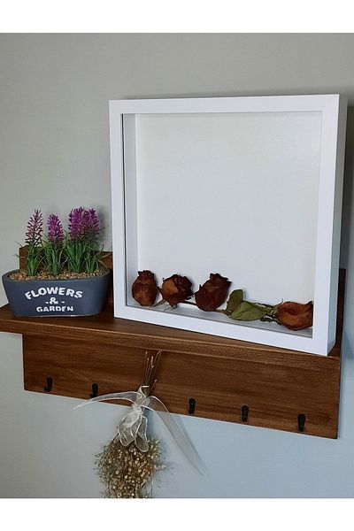 Sevcan sanat atölyesi 30×30×3 Memory Frame Flower Frame Glass Depth Frame