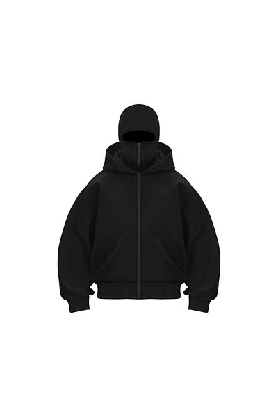 LAND MODA Φούτερ Ninja Unisex με μάσκα χιονιού Ζακέτα με 2 νήματα χοντρό φλις