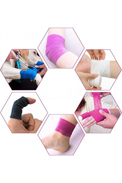 Genel Markalar Koban Bandajı Kendinden Yapışkanlı Bandaj Coban Bandajı Sargı Bandajı 7.5cmx4.5 M. 1 Ad Mavi