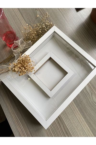 Sevcan sanat atölyesi 25x30x3 compartiment foto rama de memorie cutie trandafir cu flori rama cu sticla