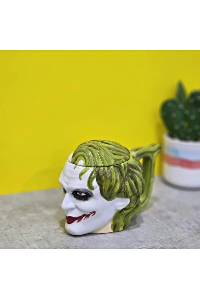 hediyeconcepti 450ml Seramik  Cadılar Bayramı Karanlık Şövalye Karakteri Joker Kupa Bardak