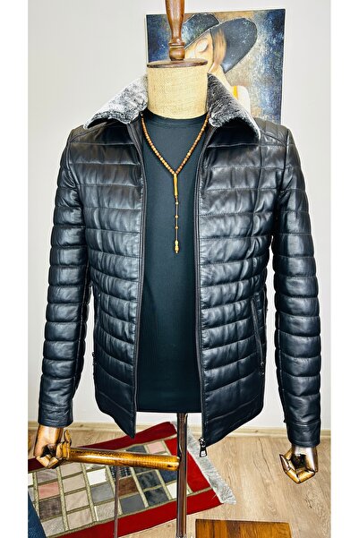 ALWAYS LEATHER Usta İşi Özel Dikim Hakiki Deri YAKASI KÜRKLÜ