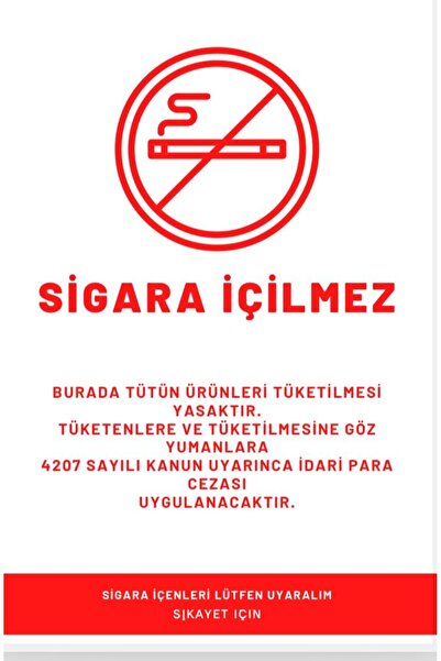Pvc Uyarı Levha Sigara İçilmez Yazılı