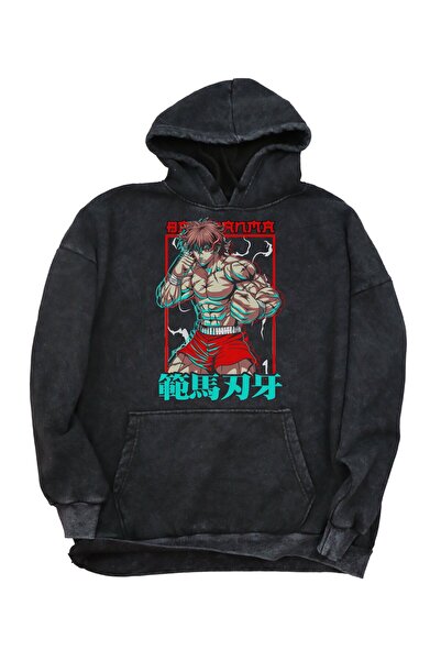 Fuddy Moda Hanorac unisex supradimensionat cu glugă - Hanorac cu glugă cu imp...