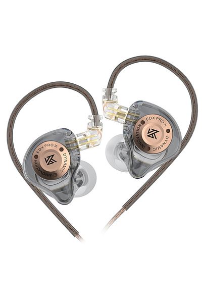 KZ Gray No Mic Edx Pro X Dynamic Drive Earphone Hifi Bass Music Earbud Sport Noise Cancelling Headse