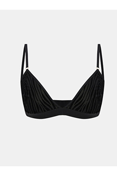 LC Waikiki Black Underwire-Free Unpadded Lace Bra