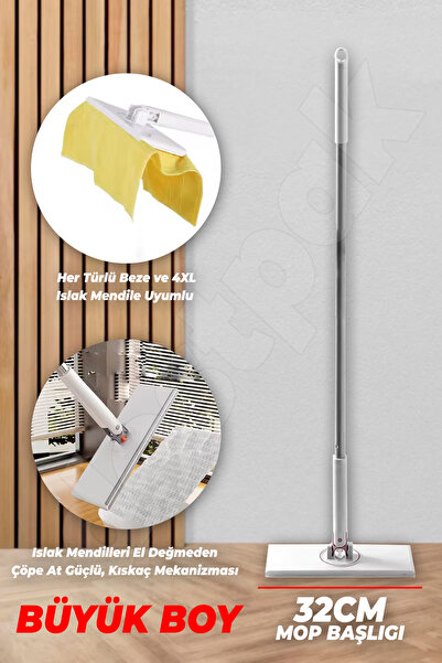 Destpak Click Mop BÜYÜK MODEL 32 Cm- Her Beze Uyumlu - 4xl Islak Mendile Uyum...