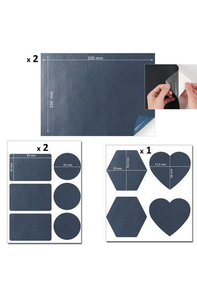 FIXALL ADHESIVE PRODUCTS Yapışkanlı Suni Deri Yaması Tamir Seti. Düz Ve Şekil...