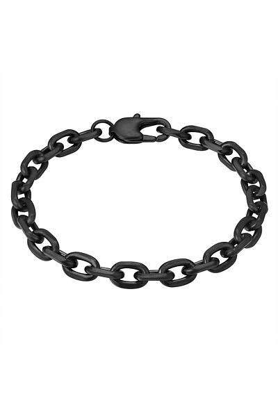 True Rebels Edelstahlarmband Armband Edelstahl schwarz
