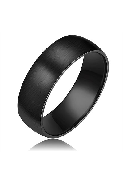 True Rebels Edelstahlring Halkası Edelstahl schwarz