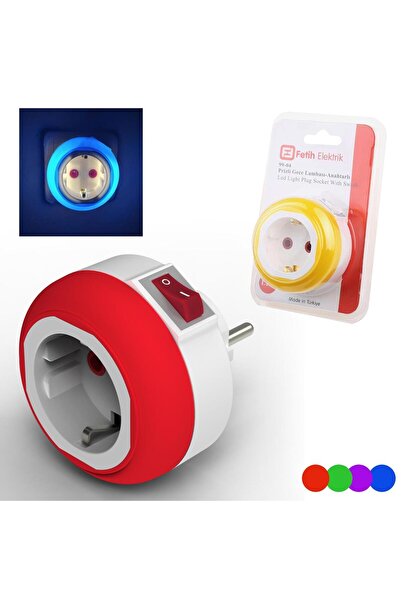 FETİH ضوء ليلي مع مقبس ومفتاح LED فيتيح 99-04
