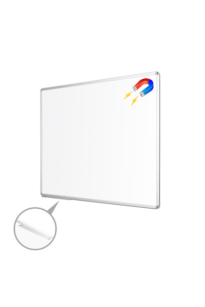 Penguen 50x70 Alüminyum Çerçeve Duvara Monte Manyetik Laminat Yazı Tahtası Beyaz