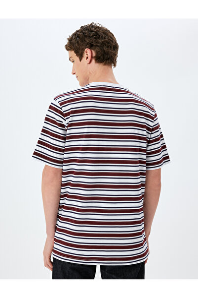 Koton Bisiklet Yaka Regular Fit Kısa Kollu Pamuklu Çizgili Tişört