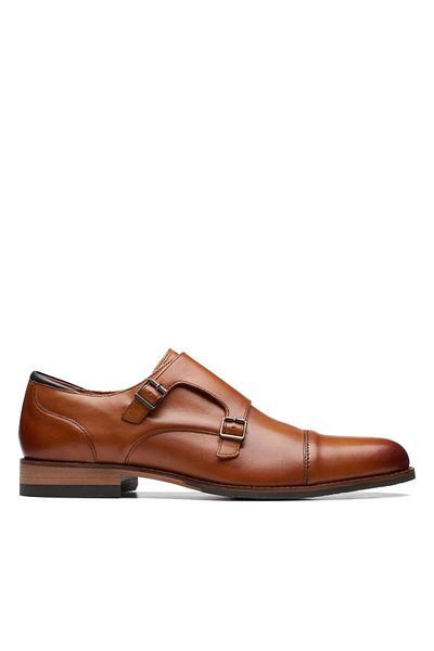 CLARKS CraftArlo Monk Brown Mens Formal Shoes