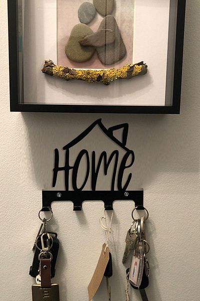 3art Metal Metal Keychain - Home Written