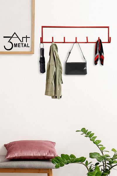 3art Metal Iron Textured Decorative Wall Hanger - Metal Clothes Hanger