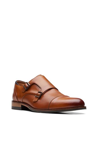 CLARKS CraftArlo Monk Brown Mens Formal Shoes