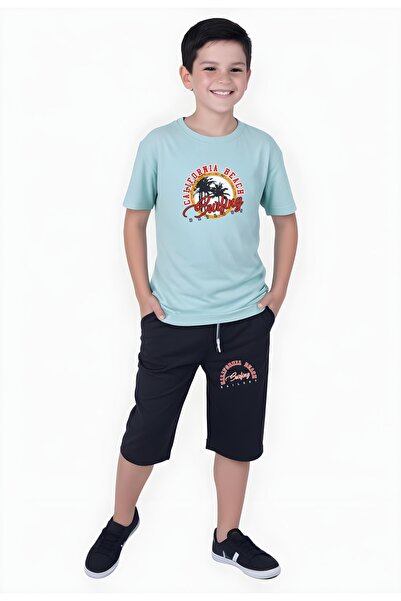 FYK COLLECTİON Пляжний серфінг з принтом для хлопчиків, короткий рукав, дві к...