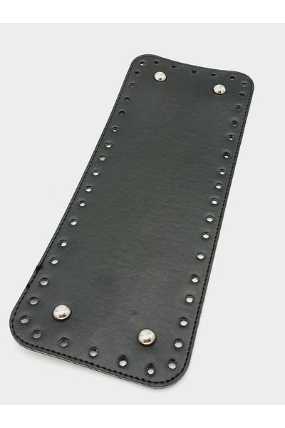 Nusrat Bilişim Geanta dreptunghiulara din piele artificiala neagra 30X12 cm - Baza cu atastra argintie