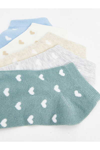 LC Waikiki Kalp Desenli Kadın Patik Çorap 5'li Paket