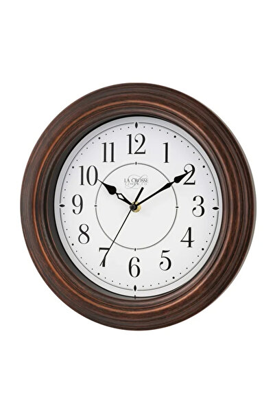 La Crosse ساعة حائط من الخشب الصناعي مقاس 12 بوصة